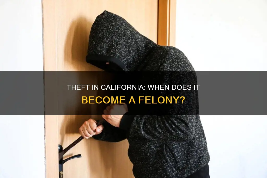 what dollar value of theft in ca constitutes a fellony