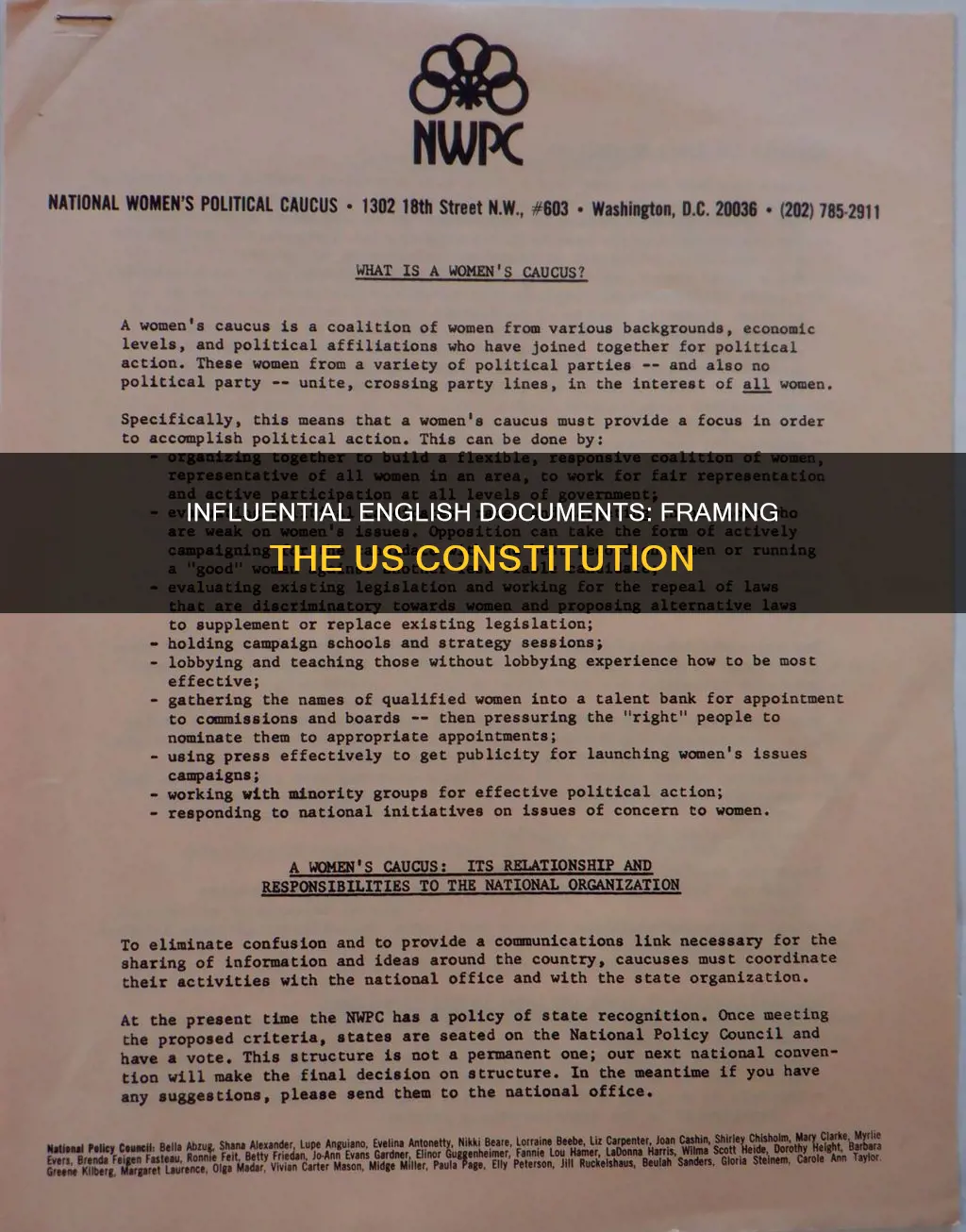 what english documents influenced the framers of the constitution