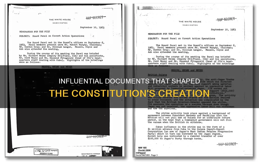 what four documents influenced the writing of the constitution