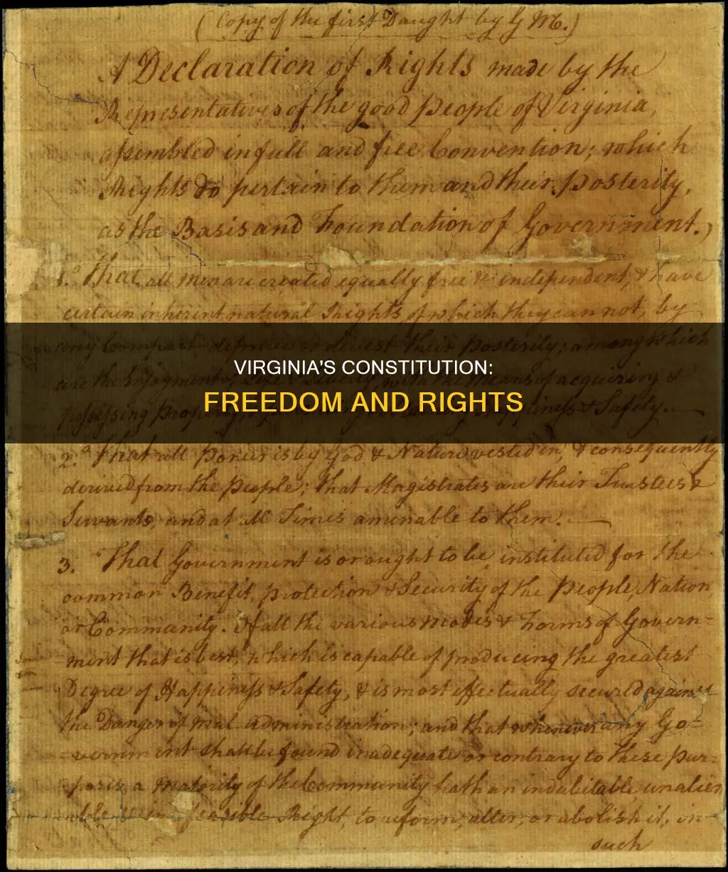 what freedom did virginia include in its constitution
