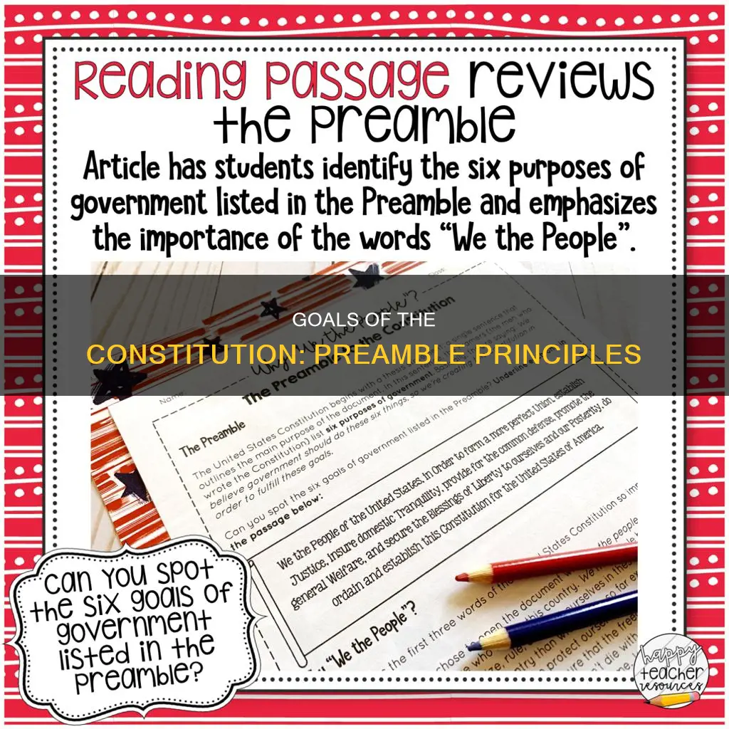 what goals are listed in the preamble of the constitution