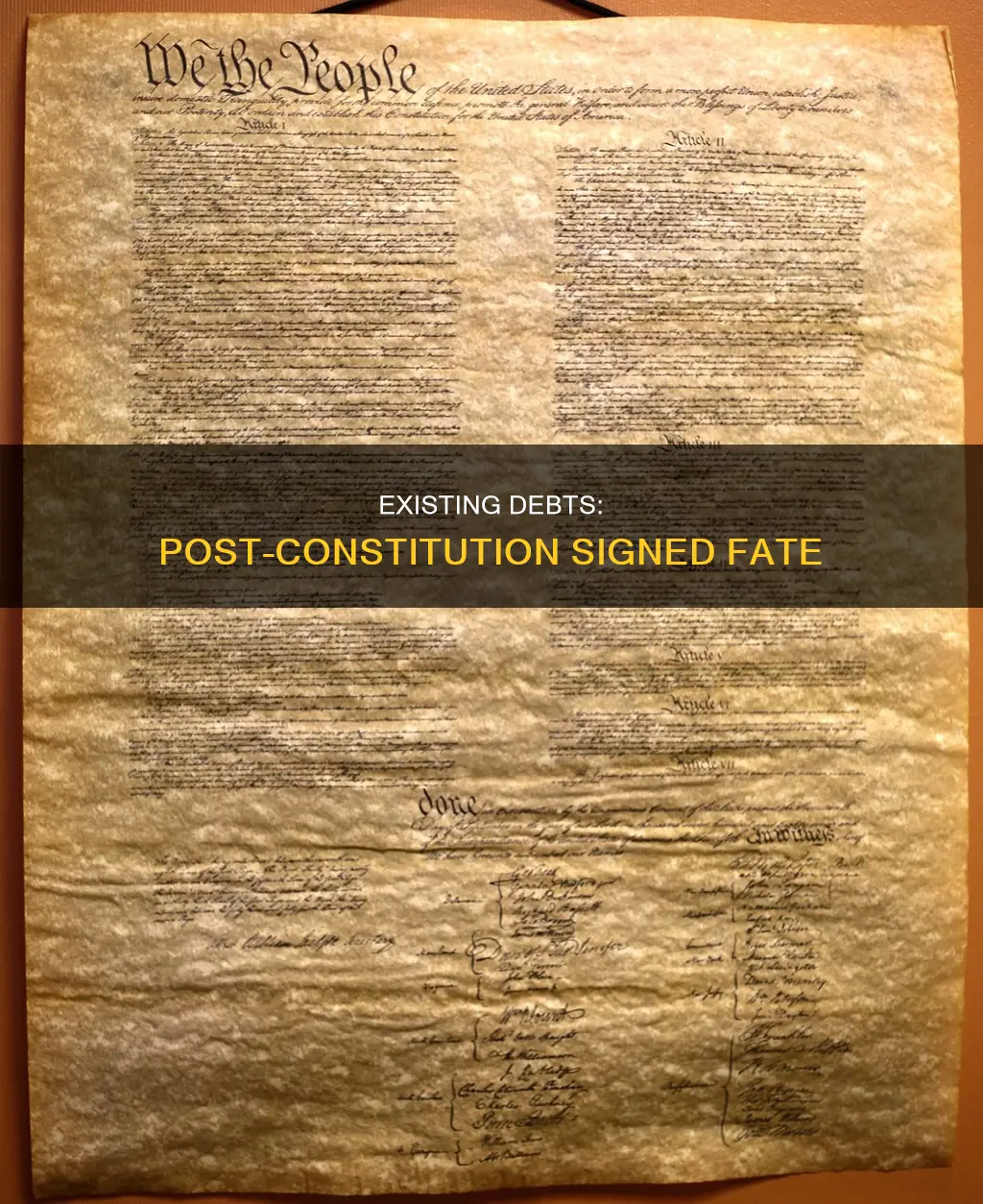 what happened to existing debts after the constitution was signed