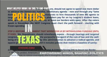Breaking the Monopoly: Factors Ending One-Party Politics in Texas