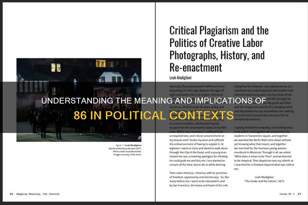 what is 86in politics