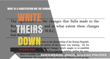 The Roman Constitution: Written or Unwritten?