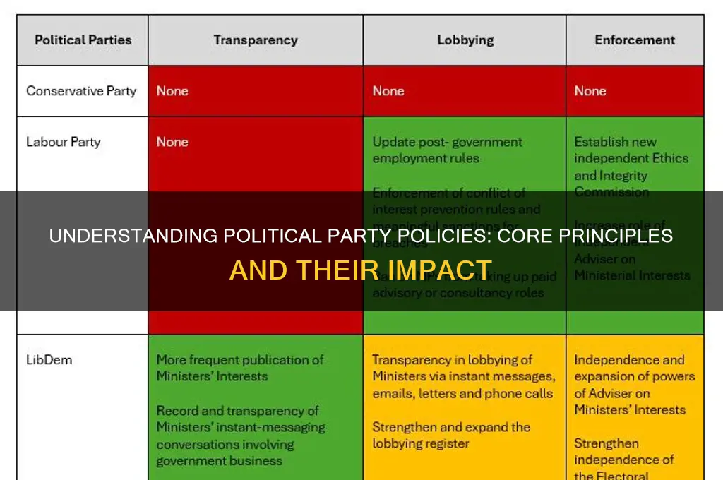 what is a political party policy