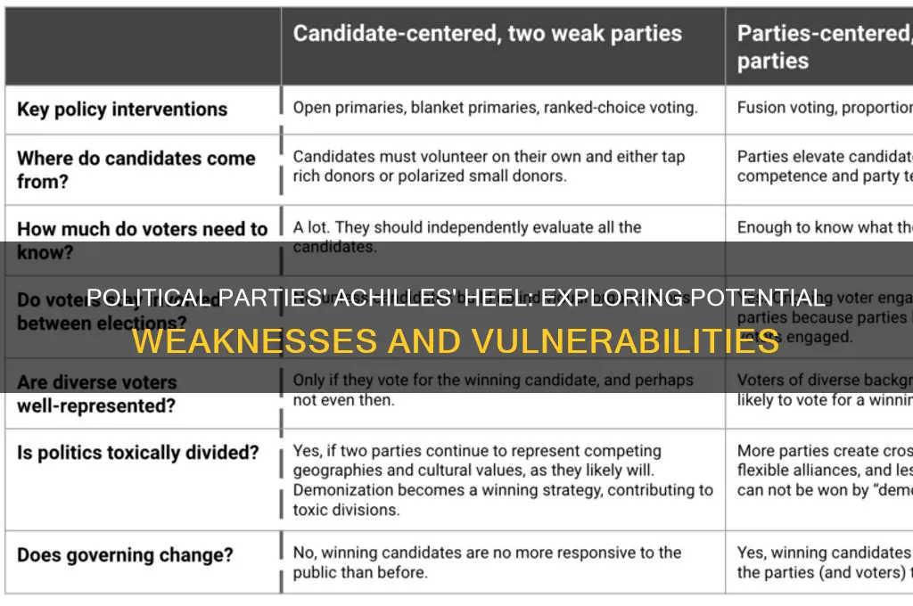 what is a possible weakness of political parties