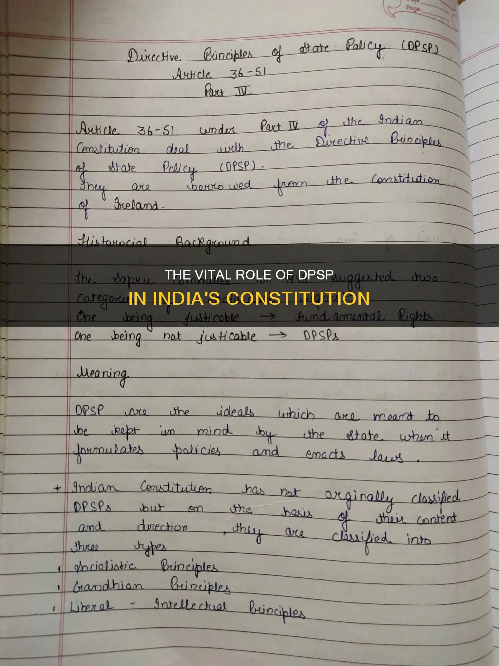 what is dpsp in indian constitution