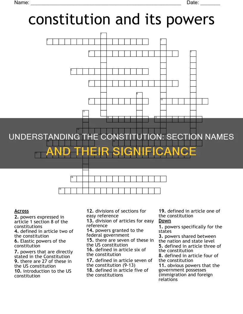 what is each section of the constitution called