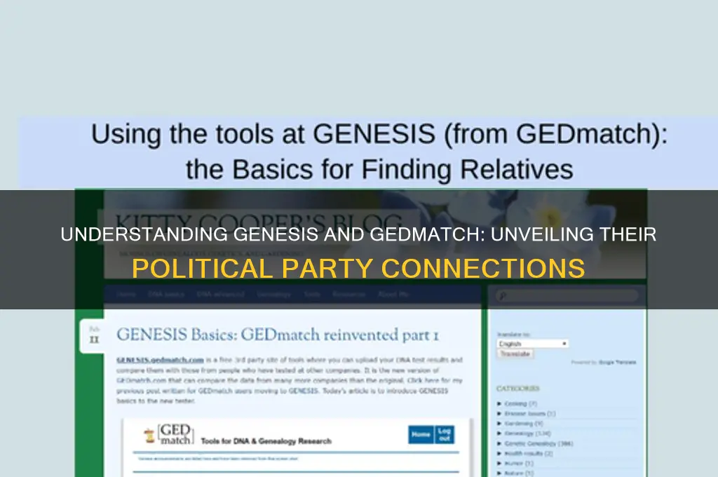 what is genesis and gedmatch political party