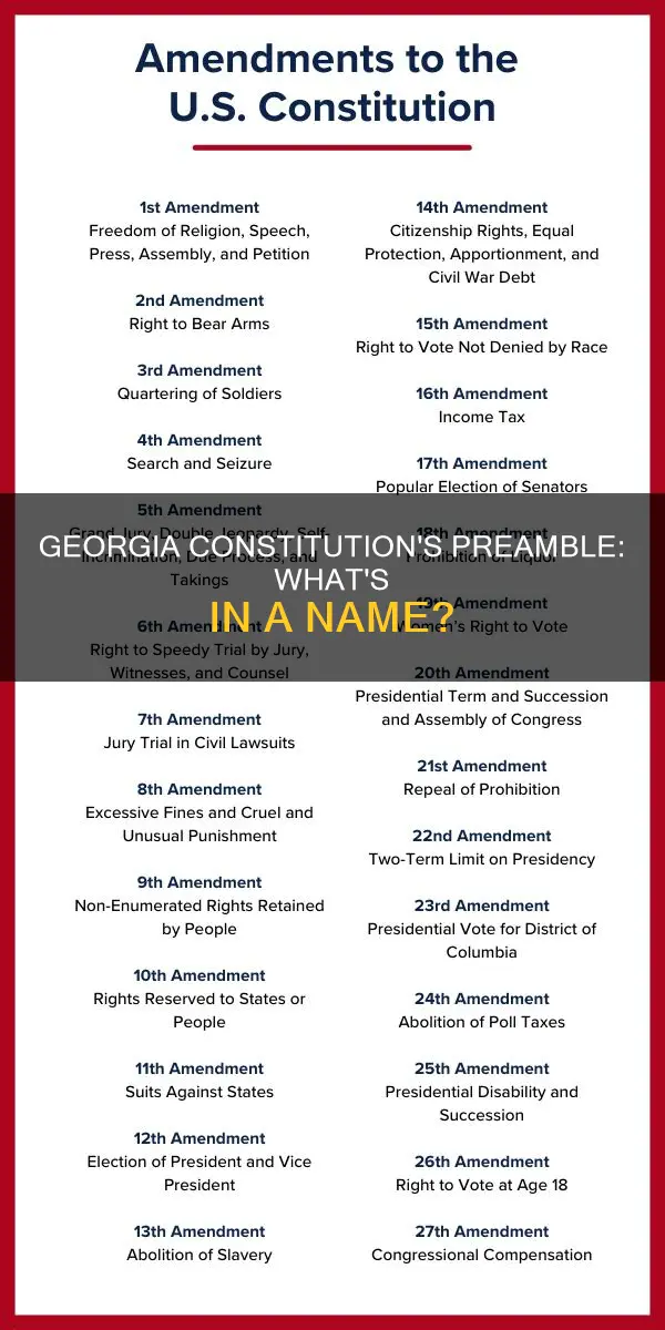 what is is the opening of the georgia constitution called