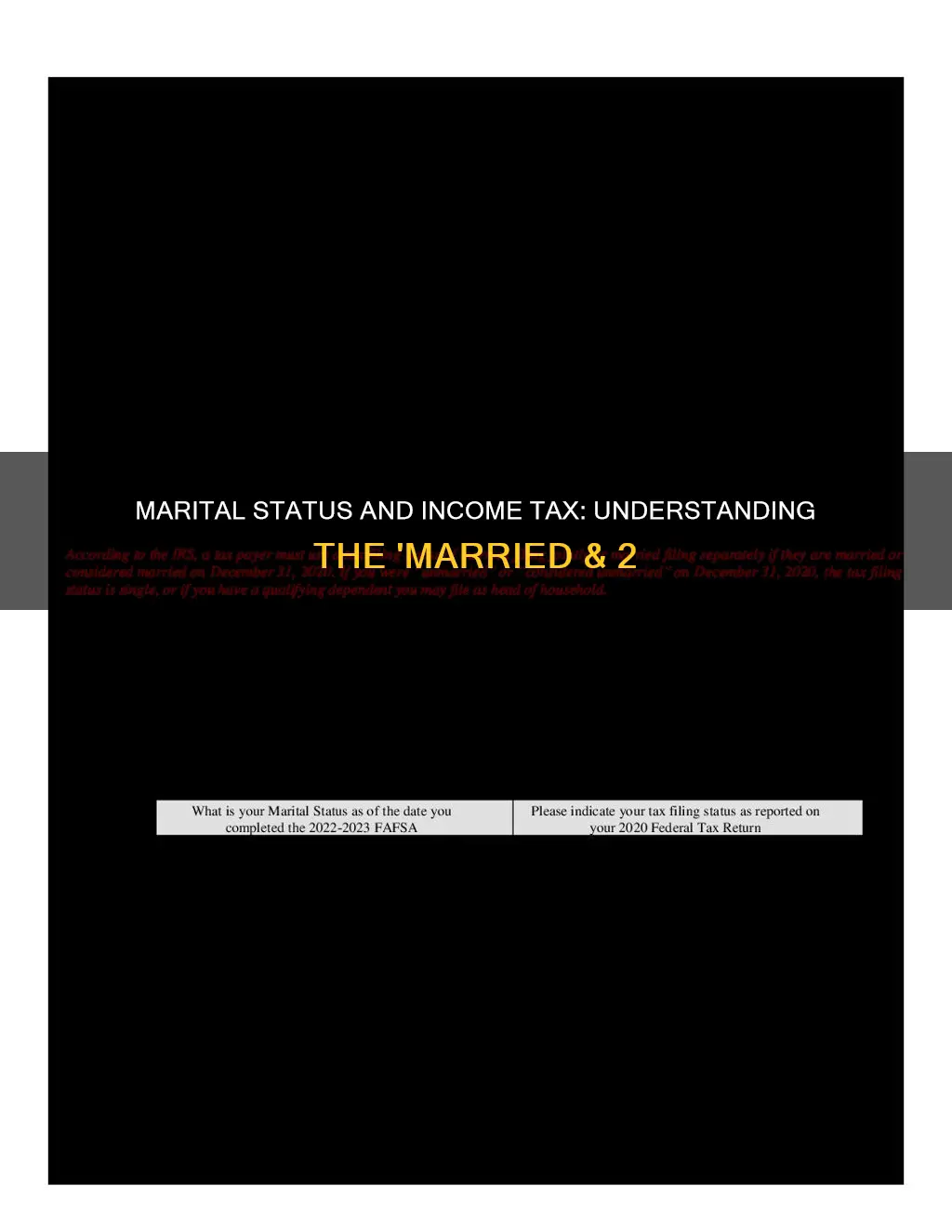 what is married & 2 on income tax constitute