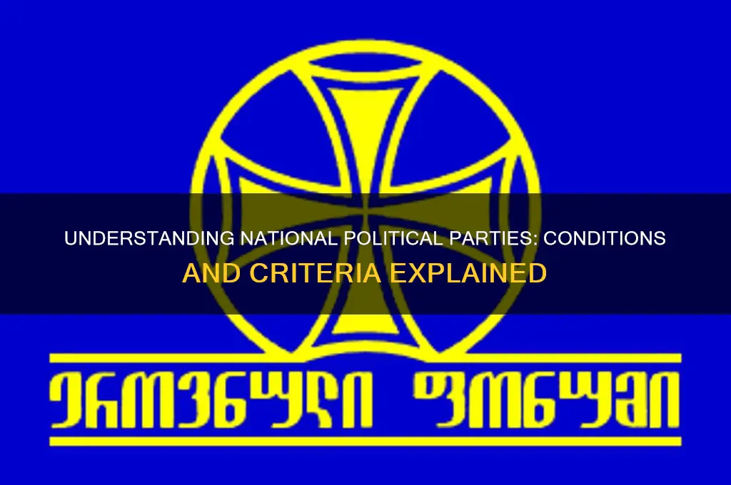 what is meant by national political party state the conditions