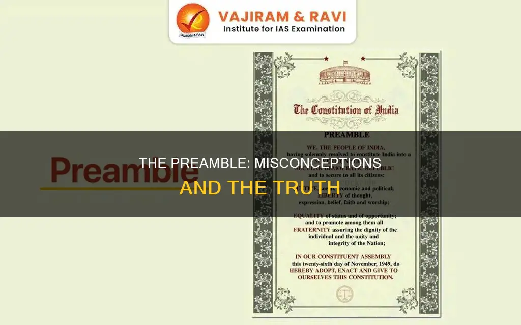 what is not correct regarding the preamble of indian constitution
