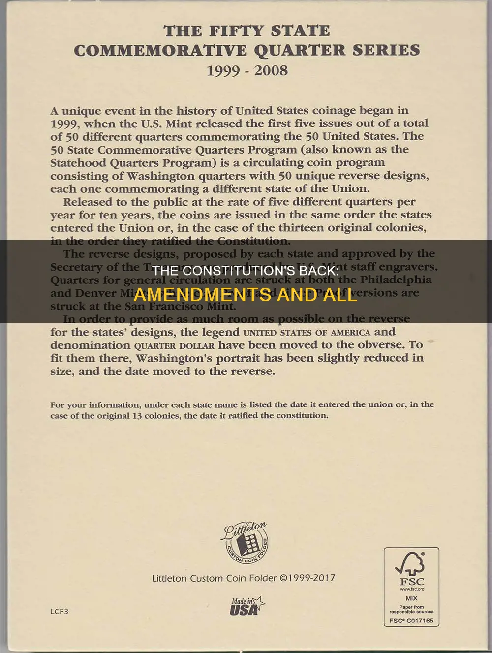 what is on the back of the constitution