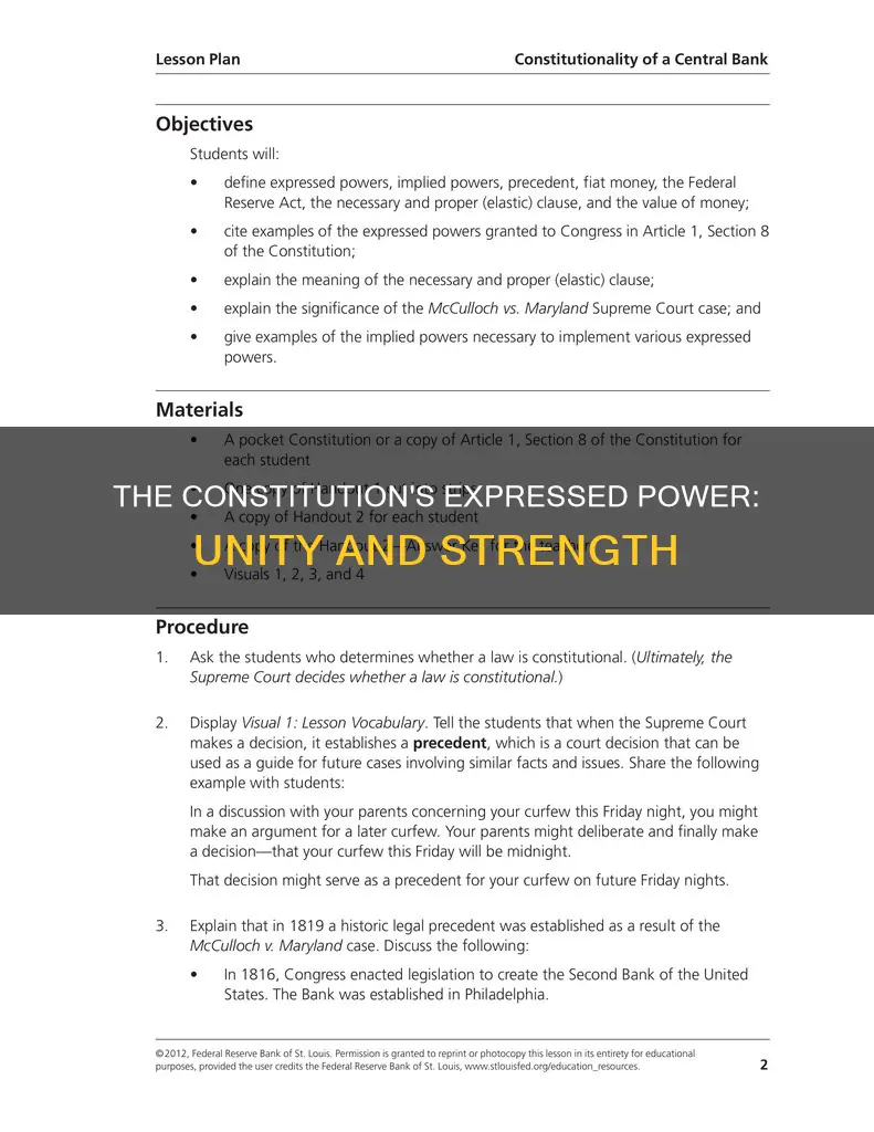 what is one expressed power of the constitution