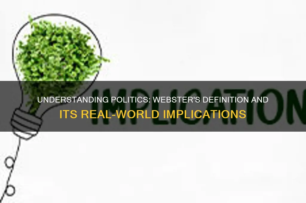 what is politics webster