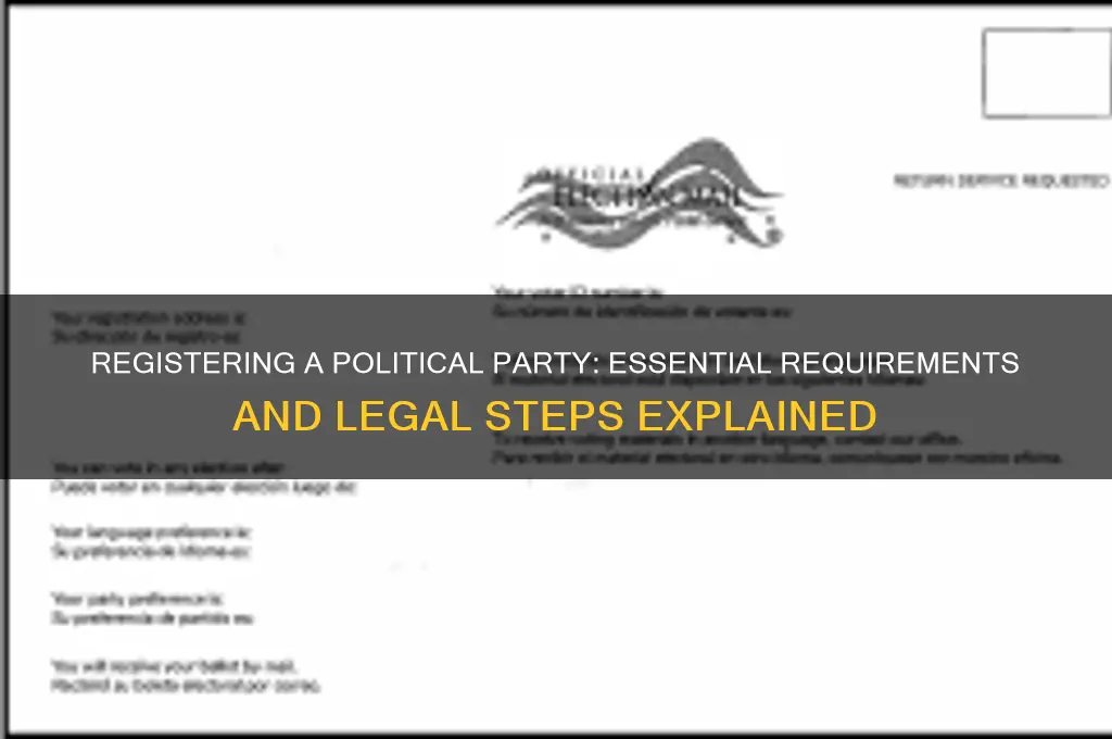 what is required to register a political party