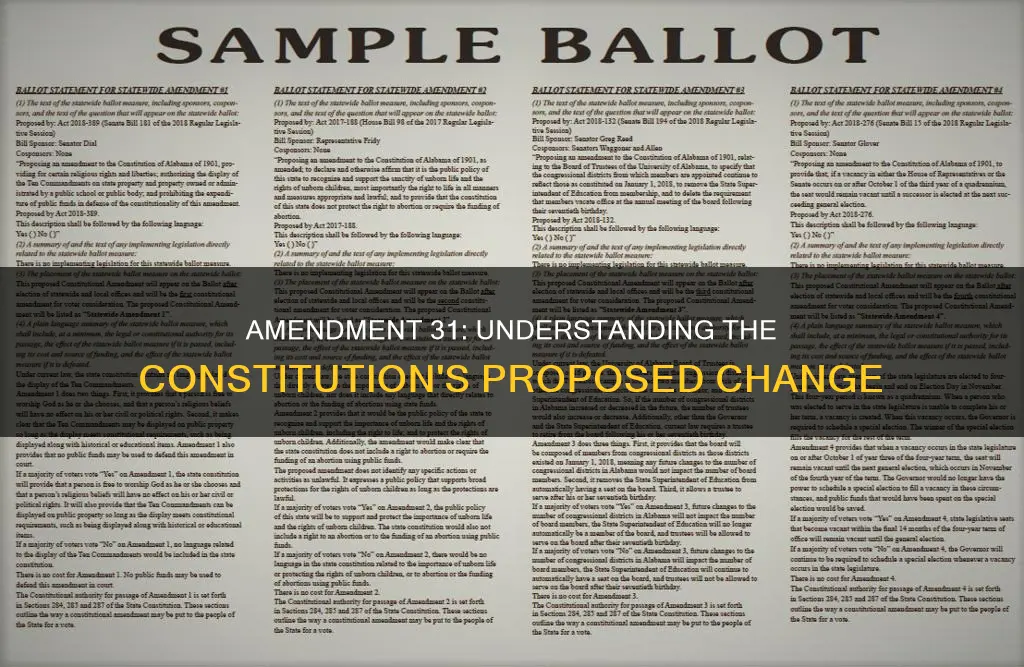 what is the 31st amendment of the constitution