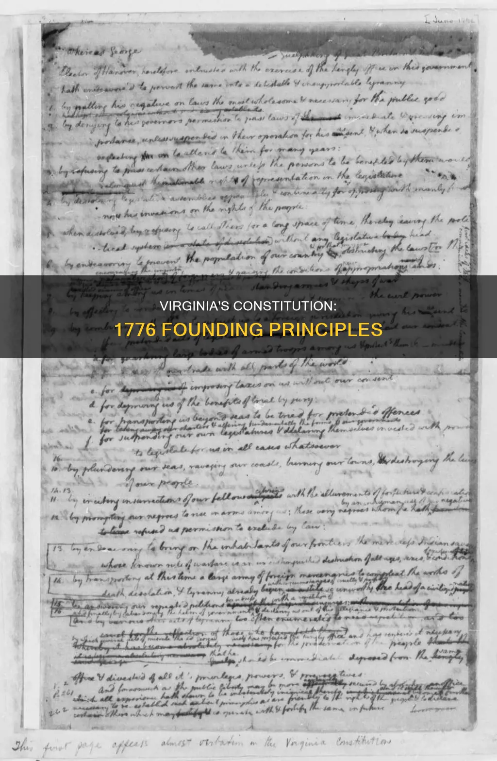 what is the constitution of virginia 1776 about