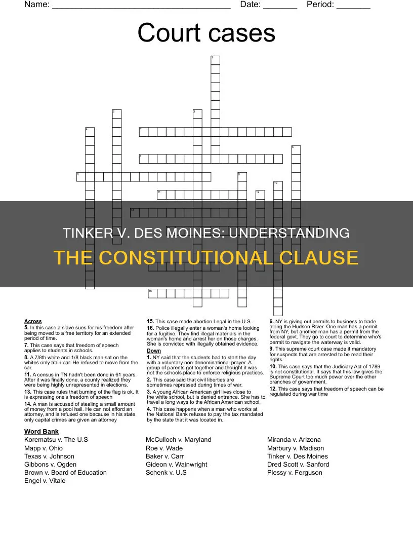 what is the constitutional clause in tinker v des moines