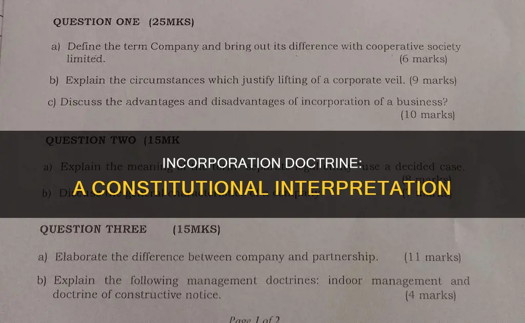 what is the constitutional doctrine of incorporation points 1