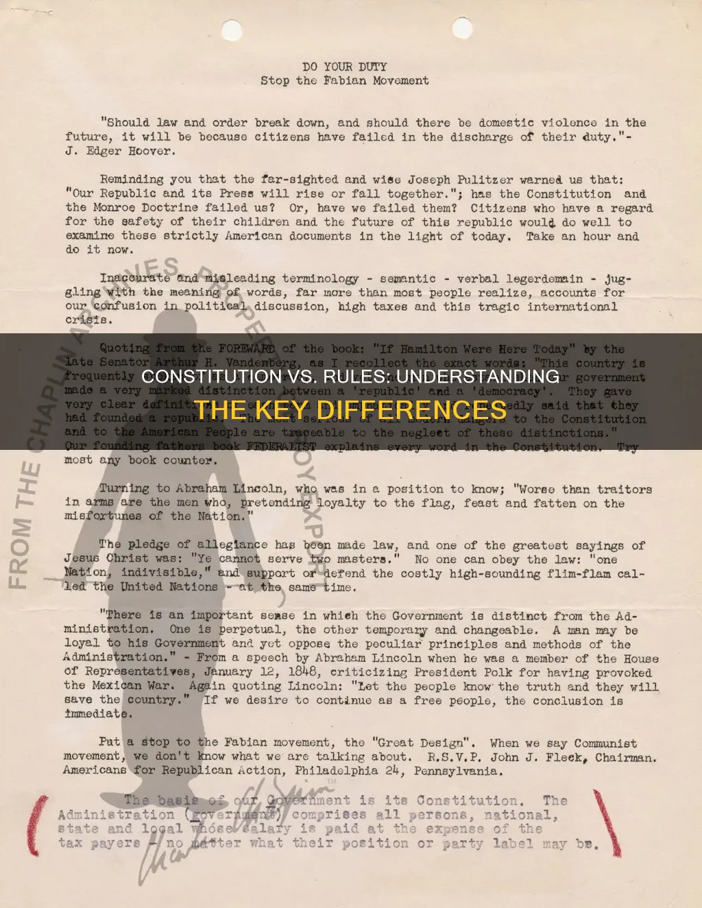 what is the difference between constitution and rules