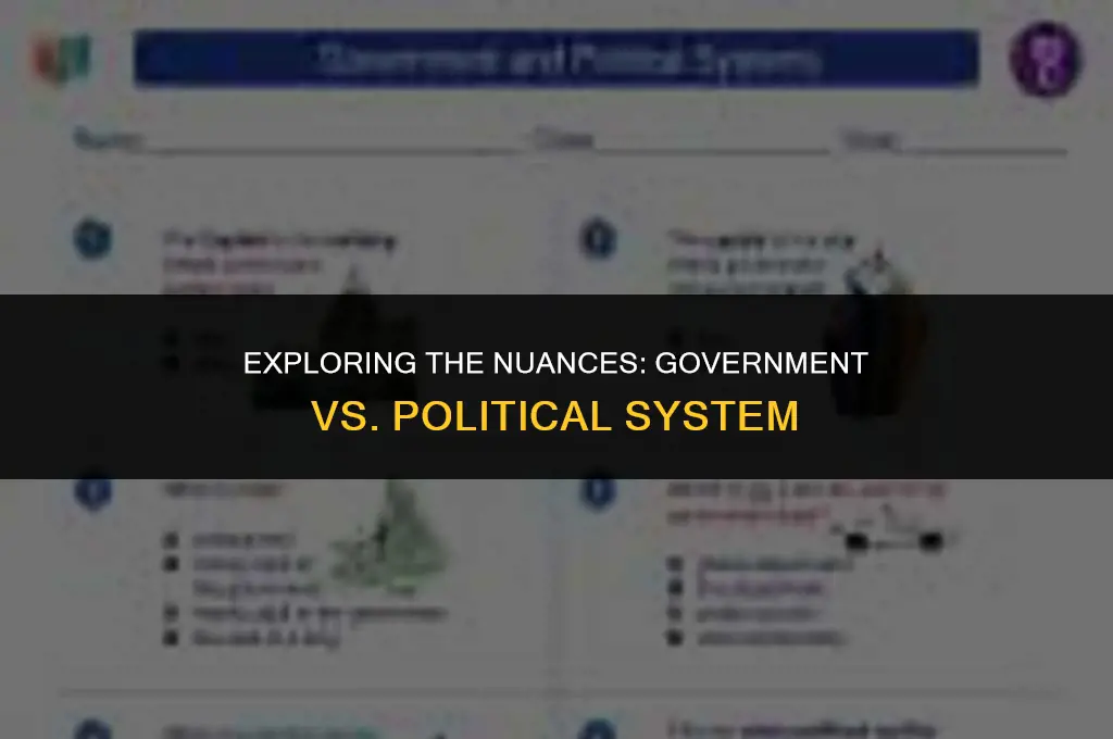 what is the difference between government and political system