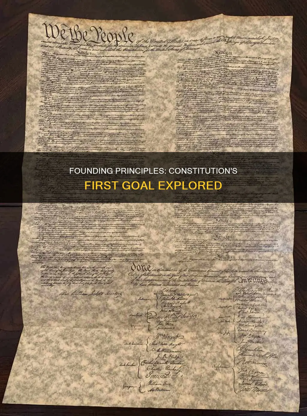 what is the first goal of the us constitution