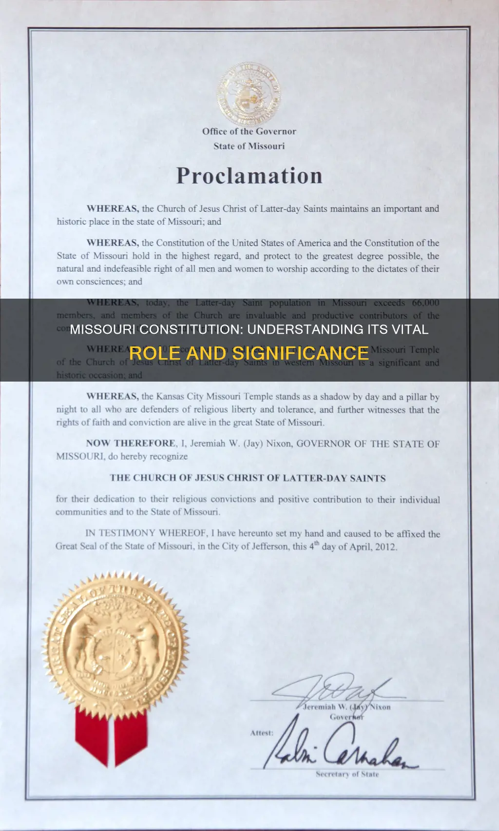 what is the importance of the missouri constitution