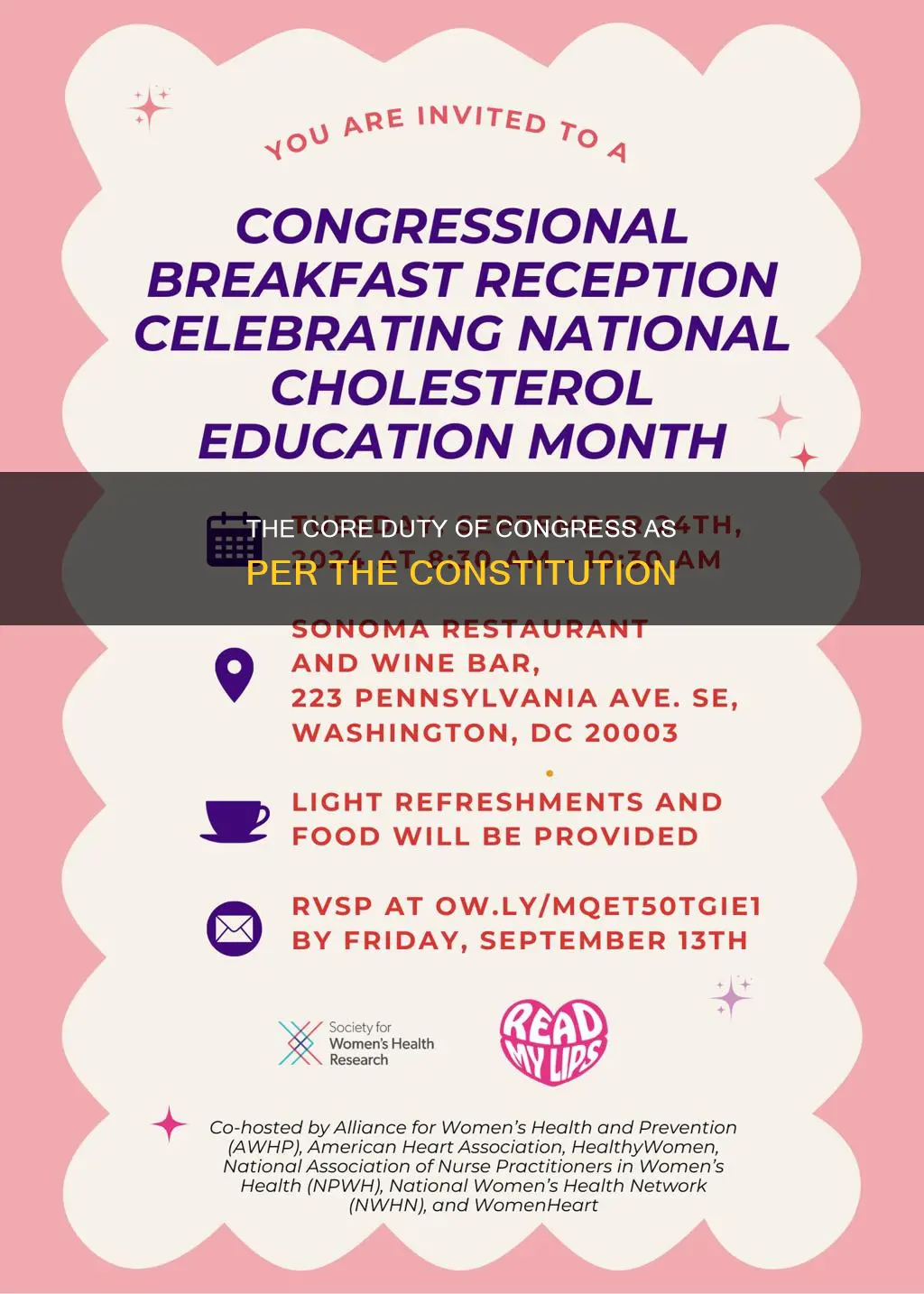 what is the main job congress has under the constitution