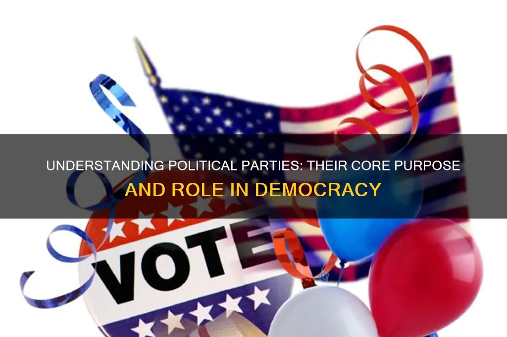what is the main purpose of a political party answers