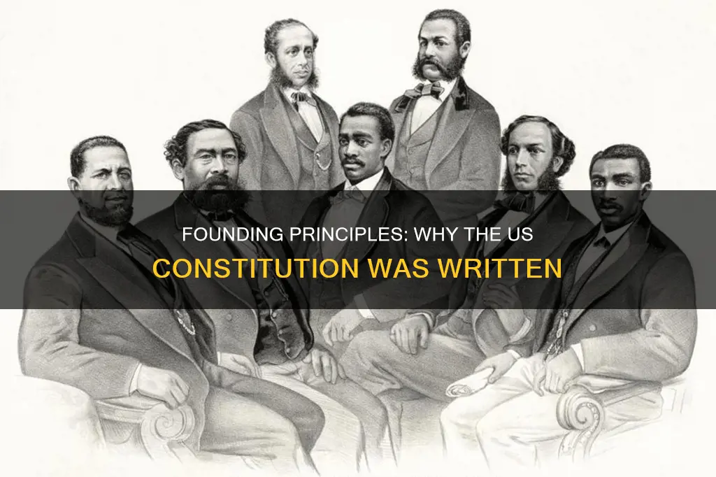 what is the main reason for writing the us constitution