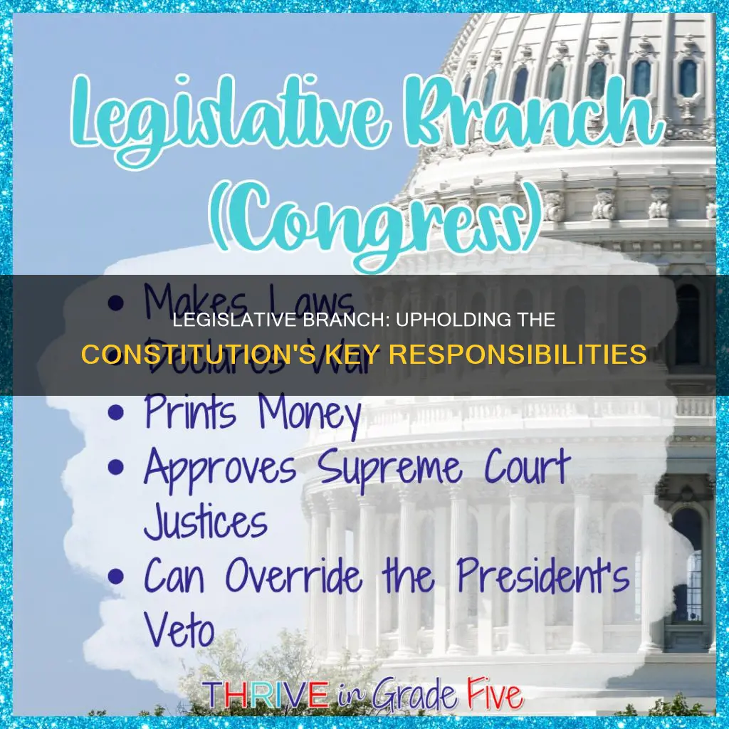 what is the major constitutional responsibility of the legislative branch