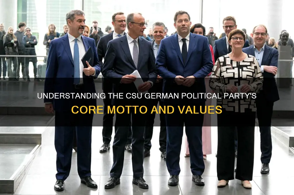 what is the motto of the csu german political party