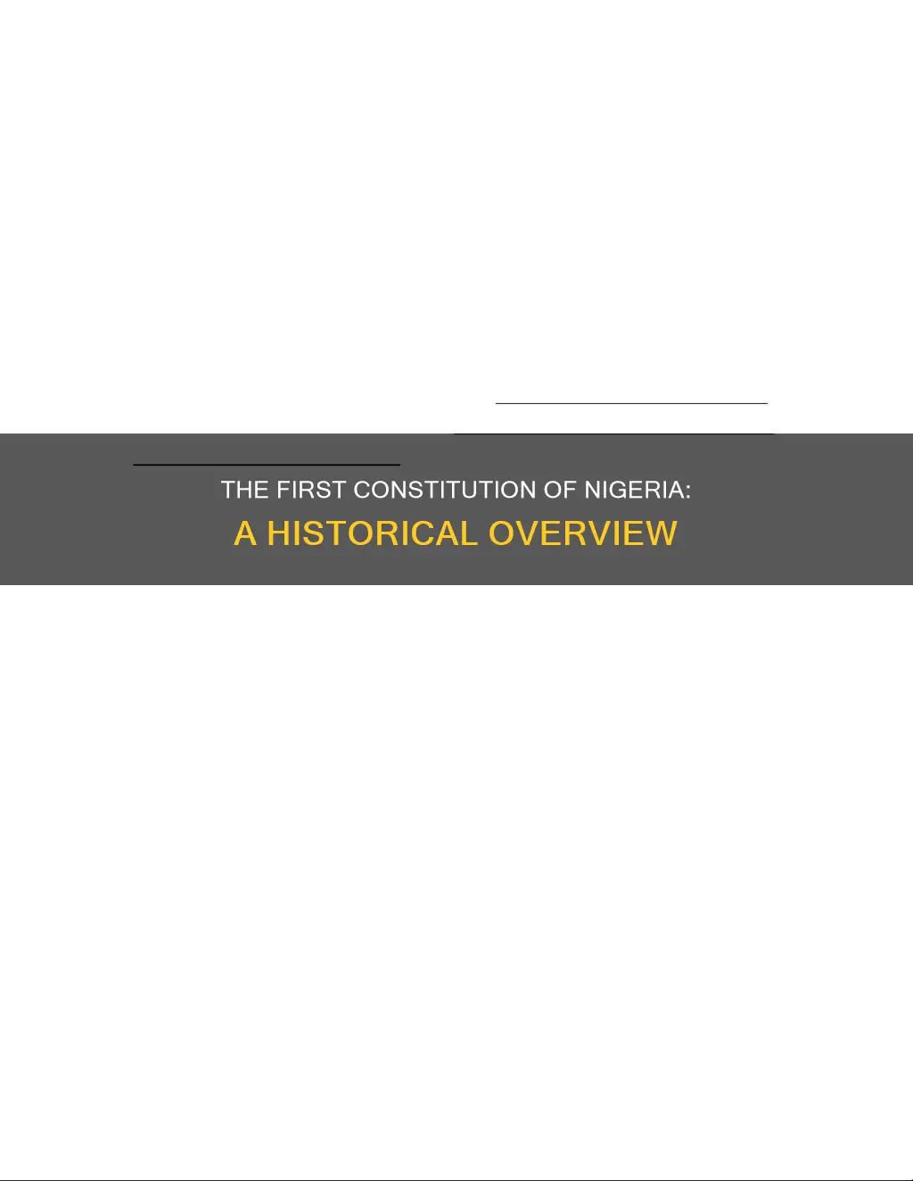 what is the name of nigeria first constitution