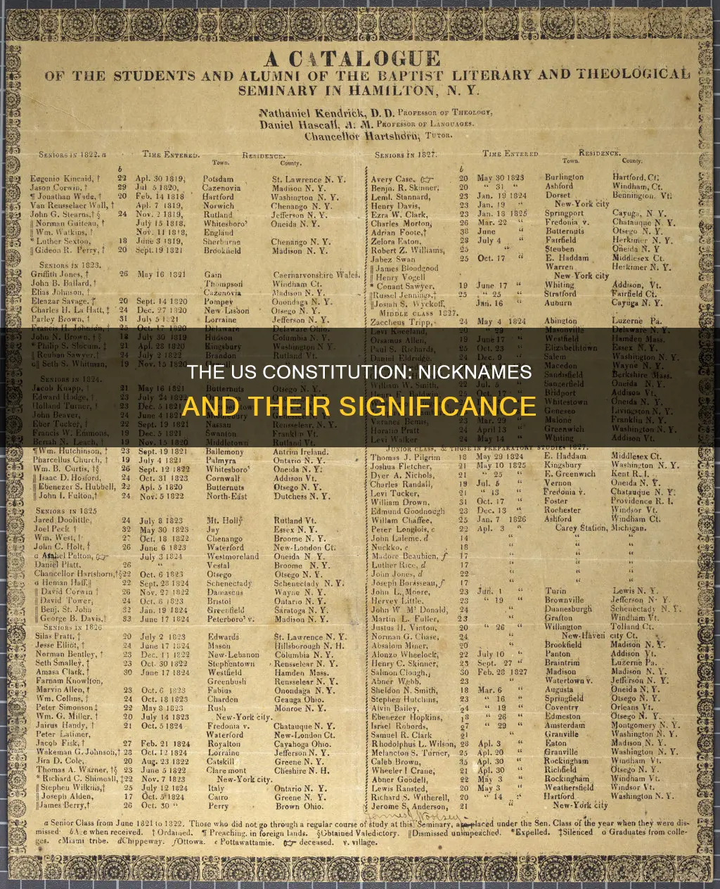 what is the nickname for the us constitution