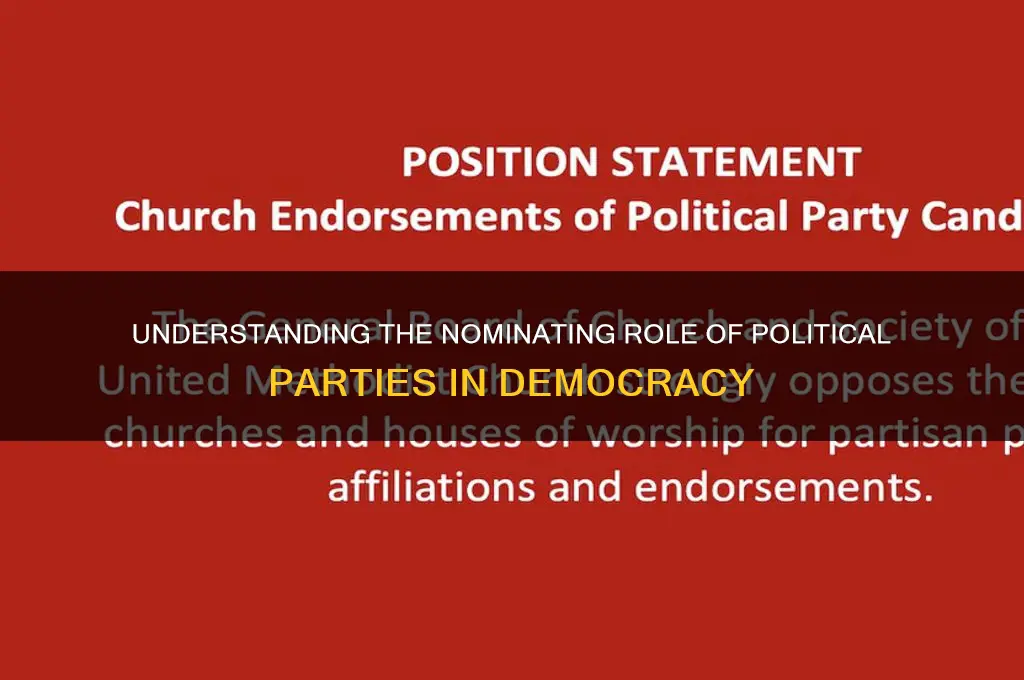 what is the nominating function of a political party