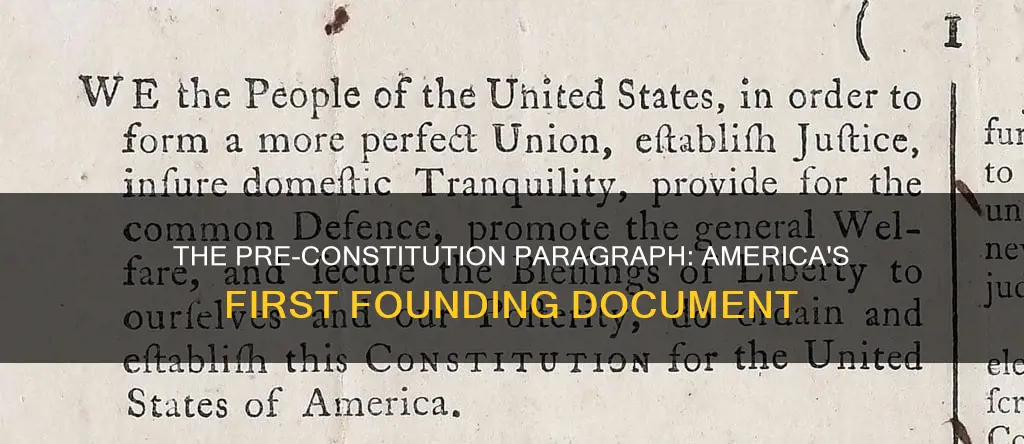 what is the paragraph called that came before the constitution