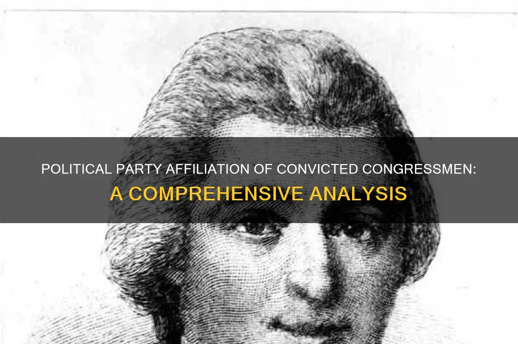 what is the political party breakdown of most convicted congressmen
