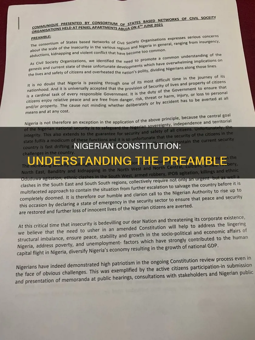 what is the preamble of the nigerian constitution
