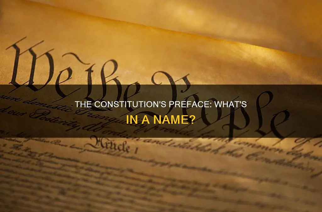 what is the preface of a constitution called