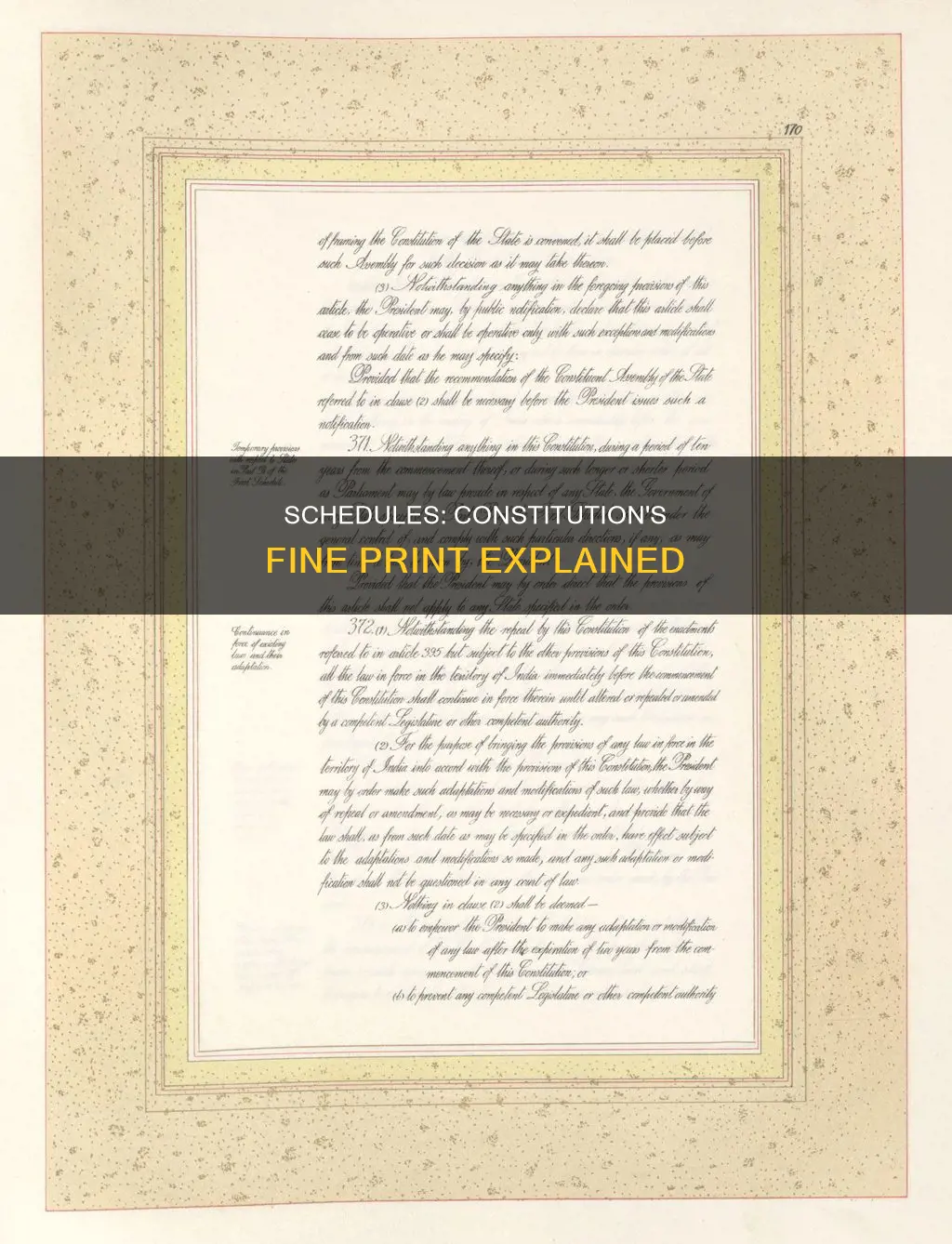 what is the purpose of schedules in constitution