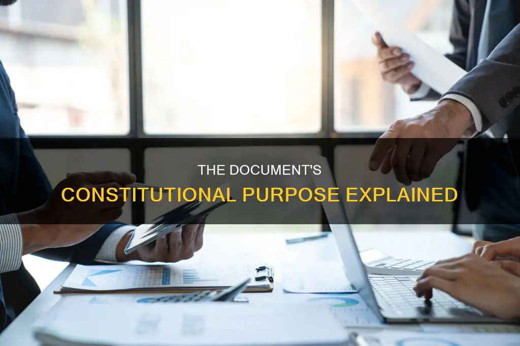 what is the purpose of this document in constitution