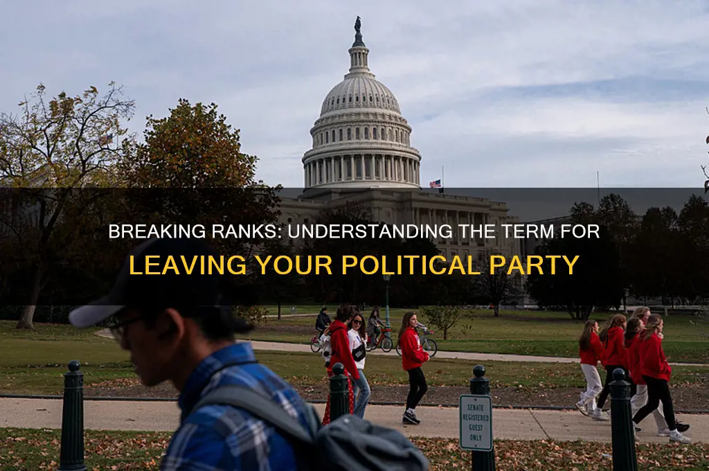 what is the term for leaving your political party