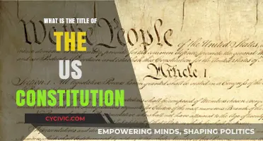 The US Constitution: A Name and Its Legacy