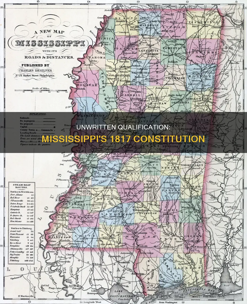 what is the unwritten qualification in the 1817 mississippi constitution