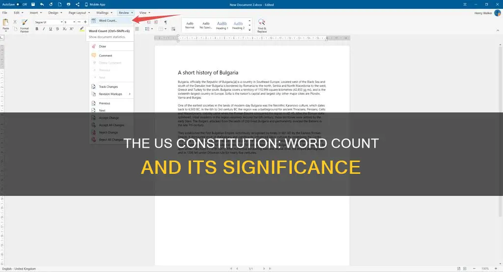 what is the word count for the us constitution