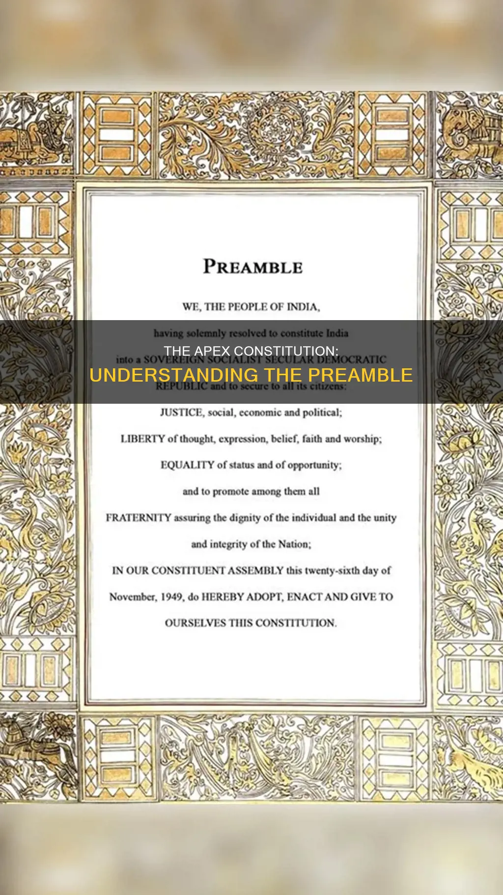what is written in the preamble of the constitution apex
