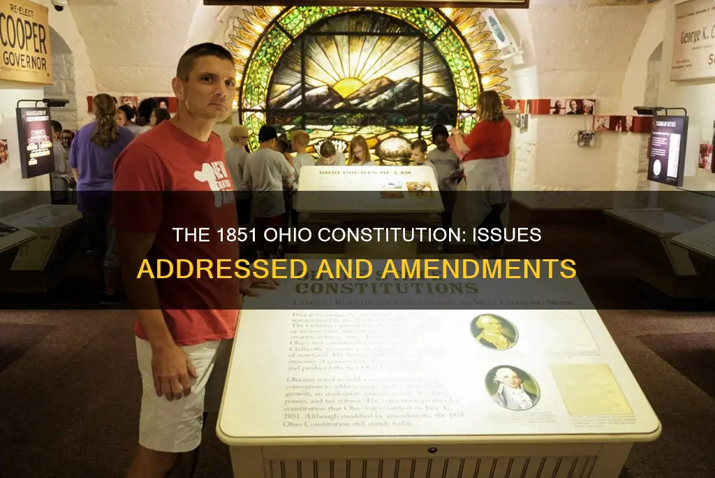 what issues addressedin 1851 version of ohio constitution